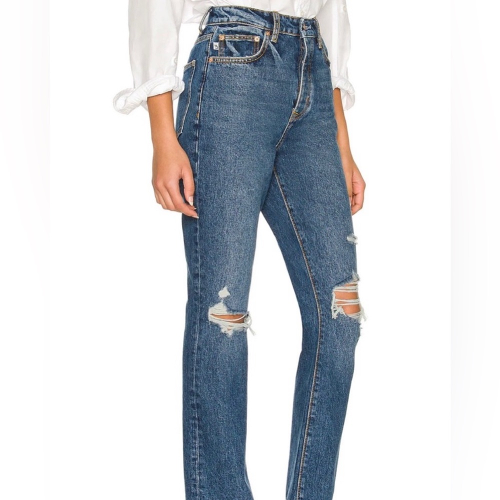 NEW WITH TAGS! Lovers + Friends Reece High Rise Rigid Slim Straight Jeans - Picture 5 of 7